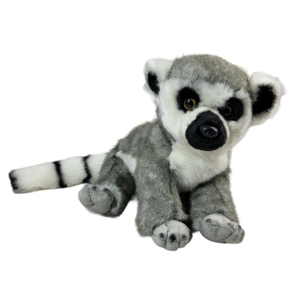 Nat & Jules Ring Tail Lemur Plush Gray 18" Stuffed Animal Realistic Demdaco - Picture 1 of 10
